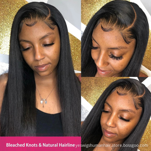 Yeswigs Raw Indian 100% Virgin Perruque Human Hair Lace Front Wig Vendor HD Full Transparent Lace Frontal Closure Wig Human Hair